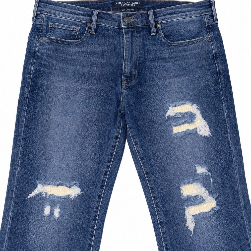 Judy Blue Jeans Womens 13/31 Boyfriend Distressed Thermal Patch Stretch 88306 - Picture 6 of 8